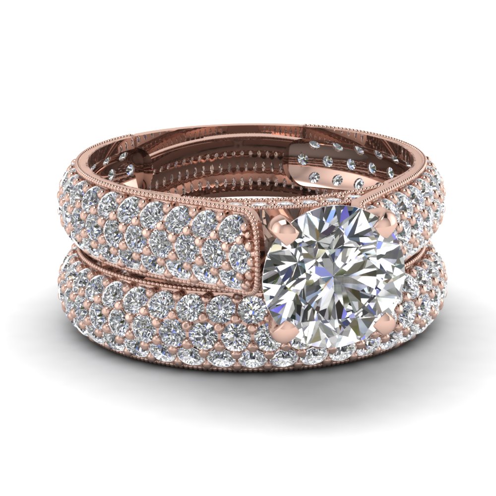 Rose gold wedding rings for sale