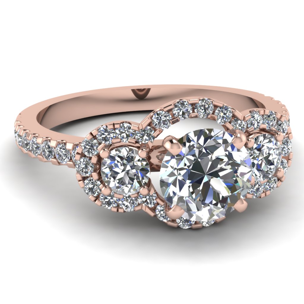 rose-gold-round-white-diamond-engagement-wedding-ring-in-pave-set ...