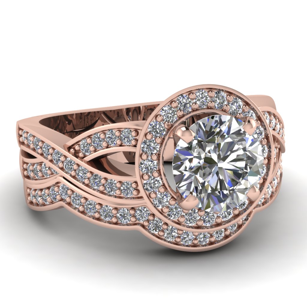 rose gold wedding ring sets