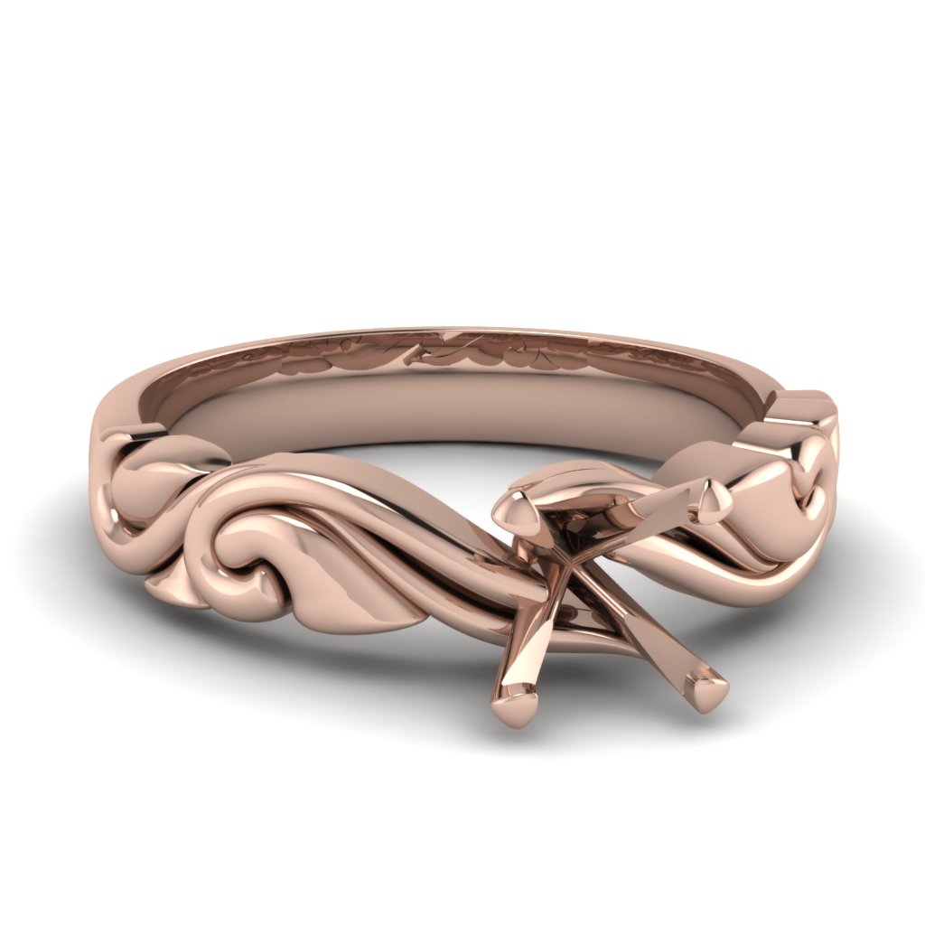 Filigree engagement rings rose gold