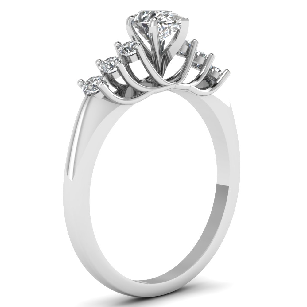 Trellis Design 7 Stone Diamond Engagement Ring