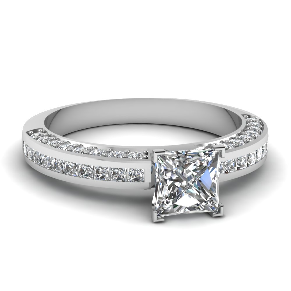 Princess Channel Set Engagement Ring