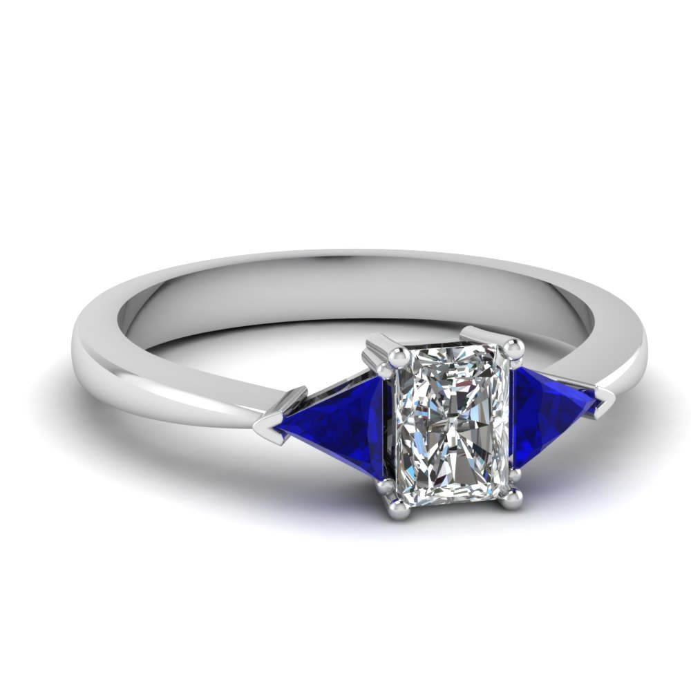 Blue Sapphire Offbeat Engagement Ring