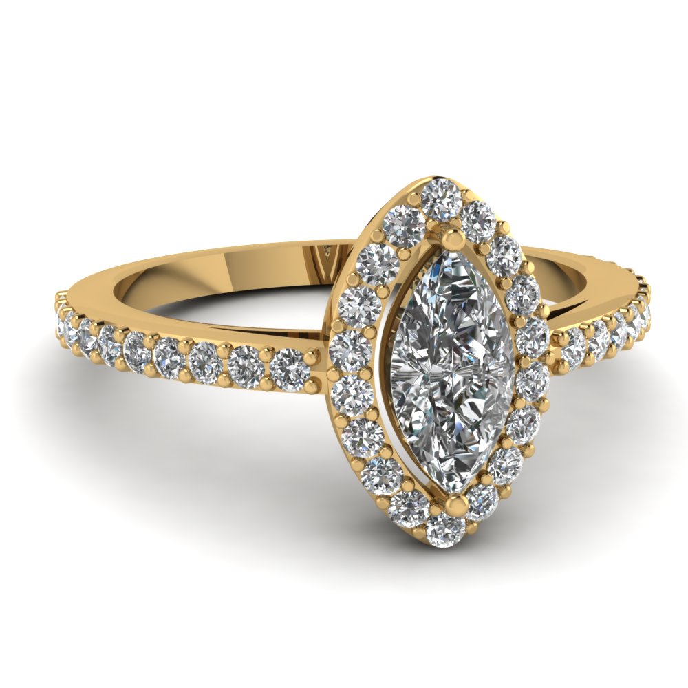 Marquise Halo Diamond Engagement Ring