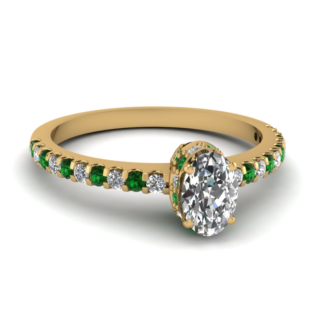 Pave Set Emerald Diamond Mothers Ring