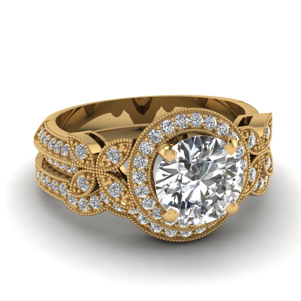 18k yellow gold wedding ring settings